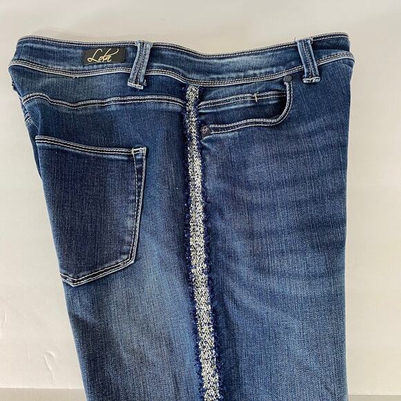 Lola Jeans Kate High Rise Ankle Jeans Size Leg Stripe Raw Hem 4 Way Stretch - Picture 7 of 16